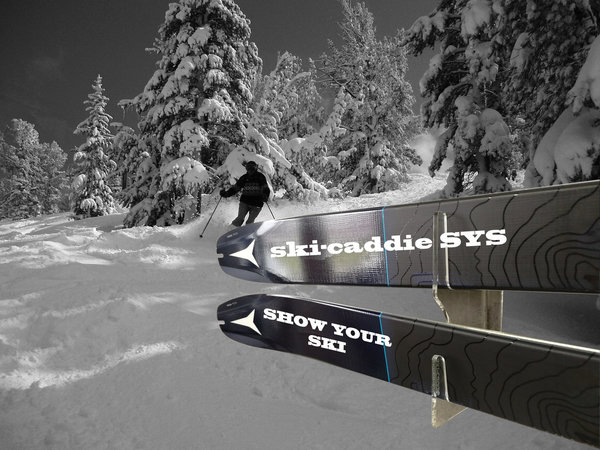 Transparenter Ski-Wandhalter aus Acryl - ski-caddie SYS