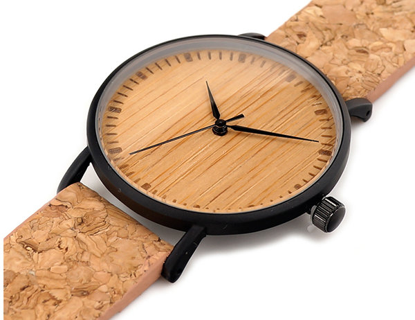 Bamboo Armbanduhr - Schicke Armbanduhr mit Bambus Ziffernblatt