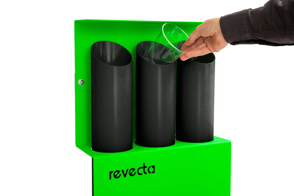 revecta® sam - mobiler Bechersammler in Leuchtgrün